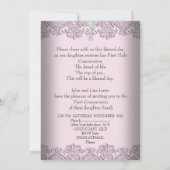 Girl First Holy Communion Hübsch Pink Foto Einladung (Rückseite)