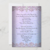 Girl First Holy Communion Hübsch Pink Foto Einladung (Rückseite)