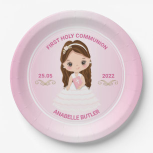 Girl First Holy Communion Paper Plate Pappteller
