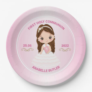 Girl First Holy Communion Paper Plate Pappteller
