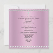 Girl First Holy Communion Pink Lace Pink Pearl Einladung (Rückseite)