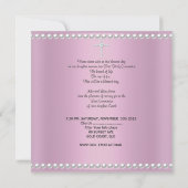 Girl First Holy Communion Rosa Veil Pink Pearl Einladung (Rückseite)