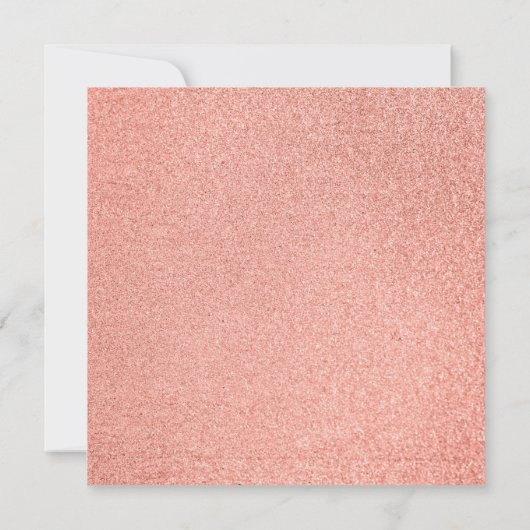 Girl First Kommune Rose Gold Marmor Rosa Glitzer Einladung (Rückseite)