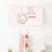 Girl First Oaster Bunny auf Blume Swing Banner (Insitu)