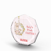 Girl First Oaster Bunny auf Blume Swing Fotoblock (Rechts)