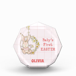 Girl First Oaster Bunny auf Blume Swing Fotoblock