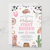 Girl First Rodeo Birthday Invitation Einladung (Vorderseite)
