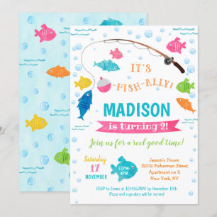 Girl Fishing - Einladung zum Geburtstag 2. 3.