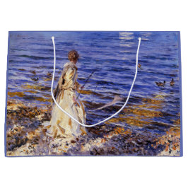 Girl Fishing (von John Singer Sargent) Große Geschenktüte