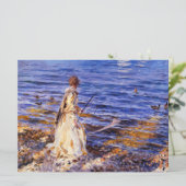 Girl Fishing (von John Singer Sargent) Karte (Stehend Vorderseite)