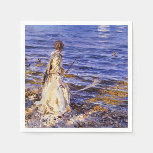 Girl Fishing (von John Singer Sargent) Serviette (Vorderseite)