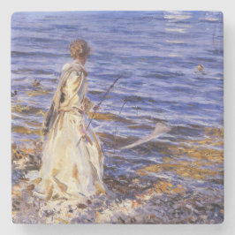 Girl Fishing (von John Singer Sargent) Steinuntersetzer