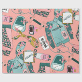 Girl-Fitness-Blumenmuster Geschenkpapier (Flach)