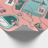 Girl-Fitness-Blumenmuster Geschenkpapier (Ecke)