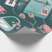 Girl-Fitness-Muster Geschenkpapier (Ecke)