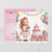 Girl five years old birthday Personalize Custom Einladung (Vorne/Hinten)