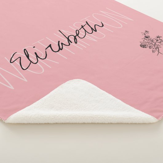 Girl Floral Calligraphy Name pink rot rot Sherpadecke (3/4)
