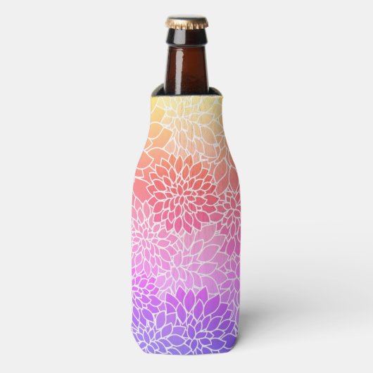 Girl Floral Design Custom Bottle Cooler Flaschenkühler (Flaschenvorderseite)