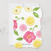 Girl Floral Garden Lemon Babydusche Einladung (Rückseite)