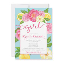 Girl Floral Garden Summer Baby Dusche Einladung