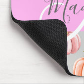 Girl Floral Grau Pink Peach Pumpkin Monogram Name Mousepad (Ecke)
