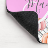 Girl Floral Grau Pink Peach Pumpkin Monogram Name Mousepad (Ecke)