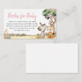 Girl Floral Jungle Safari Tierbücher für Baby Begleitkarte (Vorne/Hinten)