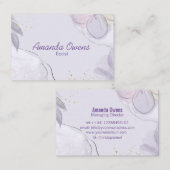 Girl Floral Lila Business Card Visitenkarte (Vorne/Hinten)