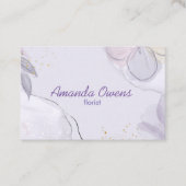 Girl Floral Lila Business Card Visitenkarte (Vorderseite)