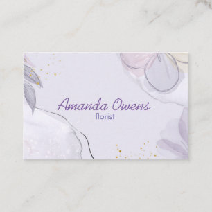 Girl Floral Lila Business Card Visitenkarte