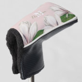 Girl Floral Magnolia Rosa Monogram Name Golf He Headcover (3/4 Vorderseite)