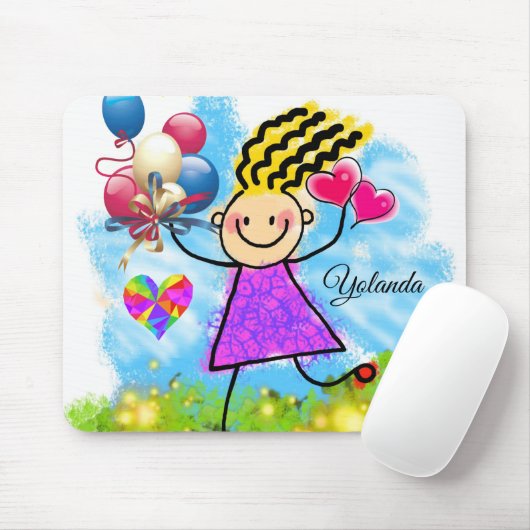 Girl Floral Mouse Pad! Mouse Pad Mousepad (Mit Mouse)