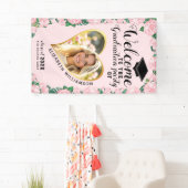 Girl Floral Pink Abschluss Custom Foto Willkommen Banner (Insitu)