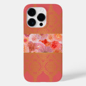 Girl-Floral Pink und Golden Damask Lace Case-Mate iPhone Hülle (Rückseite)