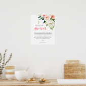 Girl Floral Printable Taufen Gift Poster (Küche)