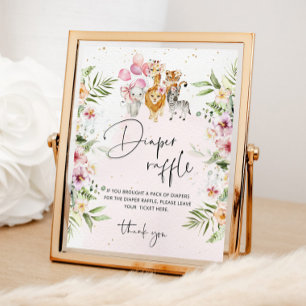 Girl floral safari poster