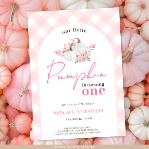 Girl Floral Unser Kleiner Pumpkin 1. Geburtstag Pa Einladung