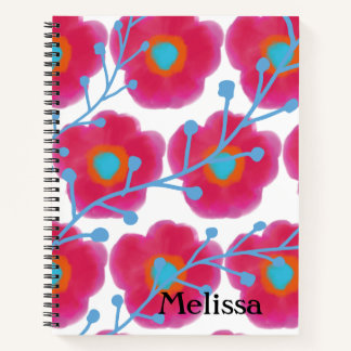 Girl Floral Watercolor Notizblock