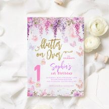 Girl Floral Wisteria Gold Butterfly Kindergeburtst