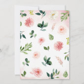 Girl Floral Woodland Baby Shower Einladung (Rückseite)