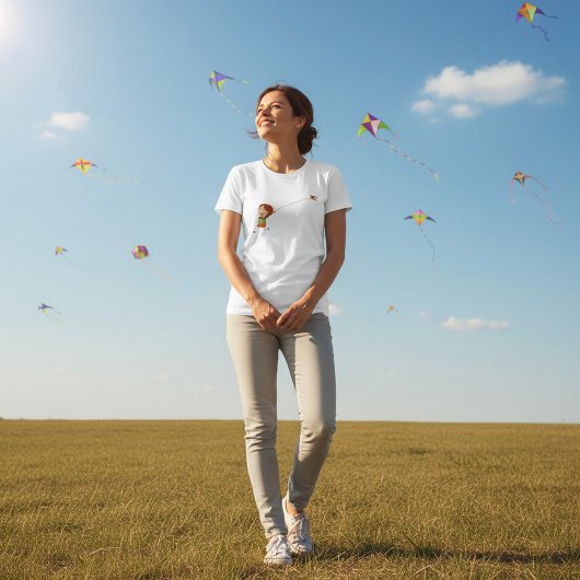 Girl Flying a Kite T - Shirt