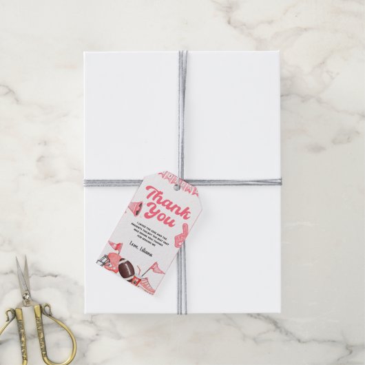 Girl Football Erstgeburt Danke Tag Geschenkanhänger (Mit Garn)