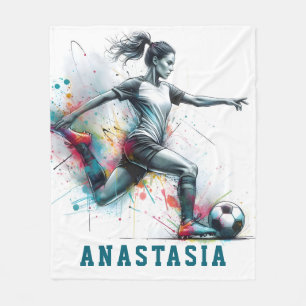 Girl Football Player Action Game bunt kick it Fleecedecke