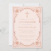 Girl Foto Bestätigung Rosa Rose Gold Elegant Einladung (Vorderseite)