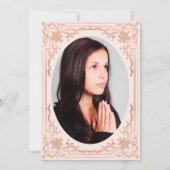 Girl Foto Bestätigung Rosa Rose Gold Elegant Einladung (Rückseite)