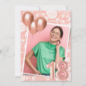 Girl Foto Pink 18. Geburtstagsparty Einladung (Vorderseite)