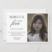 Girl Foto schlichte Geburtstagsparty Einladung (Vorderseite)