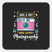 Girl Fotografy Quadratischer Aufkleber (Vorderseite)