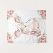 Girl Fox Babydusche Hintergrundbanner Wandteppich (Vorderseite (Horizontal))