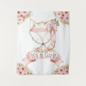 Girl Fox Babydusche Hintergrundbanner Wandteppich (Vorderseite)